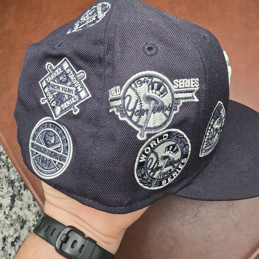 New Era 7-3/8 New York NY Yankees 1923-1950 World Series Patch Baseball Cap - Picture 3 of 7